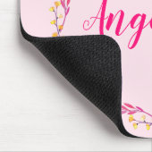 Girl Hübsch Pink Blumenstrauß Personalisierter Nam Mousepad (Ecke)