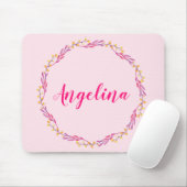 Girl Hübsch Pink Blumenstrauß Personalisierter Nam Mousepad (Mit Mouse)