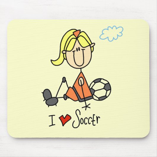 Girl I Liebe Fußball T - Shirt und Geschenke Mousepad (Vorne)