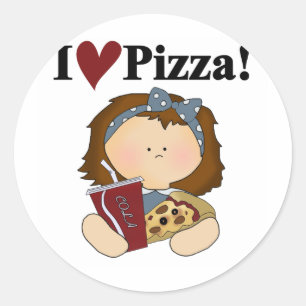 Girl I Liebe Pizza Tshirts und Geschenke Runder Aufkleber