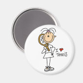 Girl I Liebe Tennis Magnet (Vorderseite/Rückseite)