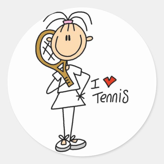 Girl I Liebe Tennis Stickers (Vorderseite)