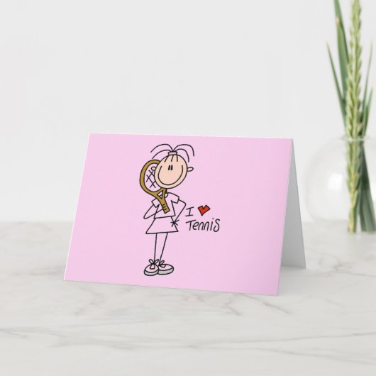 Girl I Liebe Tennis Tshirts und Geschenke Karte (Vorderseite)