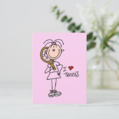 Girl I Liebe Tennis Tshirts und Geschenke Postkarte (Stehend Vorderseite)