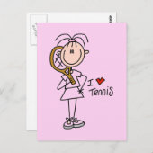 Girl I Liebe Tennis Tshirts und Geschenke Postkarte (Vorne/Hinten)