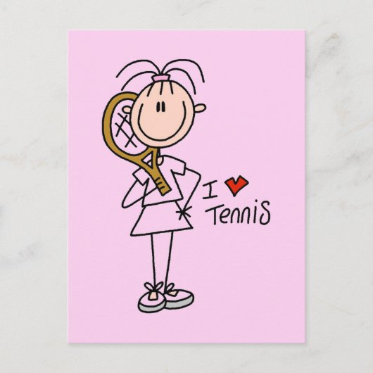 Girl I Liebe Tennis Tshirts und Geschenke Postkarte (Vorderseite)