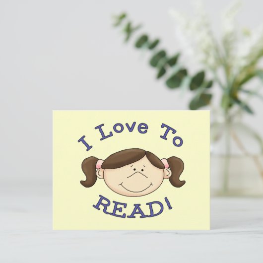 Girl I Liebe zum Lesen von Tshirts und Geschenken Postkarte (Stehend Vorderseite)
