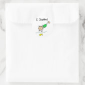 Girl I Swim T - Shirt und Geschenke Runder Aufkleber (Tasche)