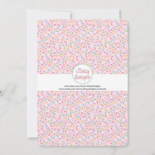 Girl Ice Cream Cone Pink Party Einladung (Rückseite)