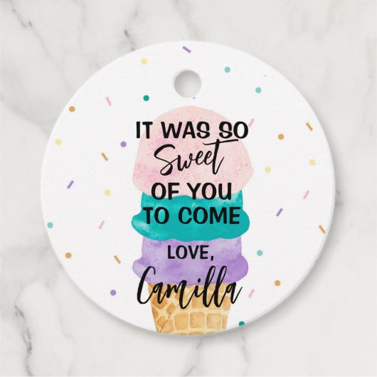 Girl Ice Creme Cone Party Geschenkanhänger (Vorderseite)