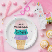 Girl Ice Creme Cone Party Pappteller (Party)