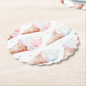 Girl Ice Creme Geburtstagsparty Untersetzer (angewinkelt)