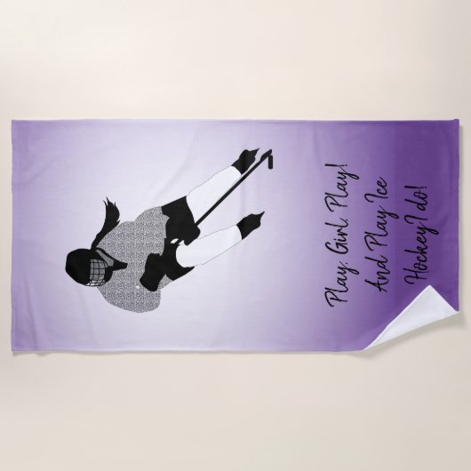 Girl Ice Hockey Player Strandtuch (Vorderseite)