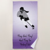 Girl Ice Hockey Player Strandtuch (Vorderseite)