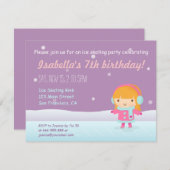 Girl Ice Skaten Geburtstagsparty Einladungen (Vorne/Hinten)