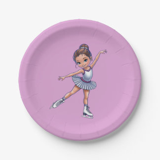 Girl Ice Skaten Geburtstagsparty Plate Pappteller