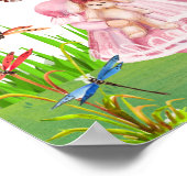 Girl-Igel im Garten Poster (Ecke)