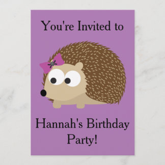 Girl Igel Party Einladung