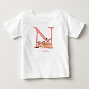 Girl Illustration Gold Glitzer Pink Floral Sweet Baby T-shirt