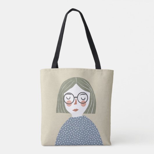 Girl-Illustration Tasche (Rückseite)