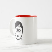 Girl Illustration Zweifarbige Tasse (Vorderseite Links)