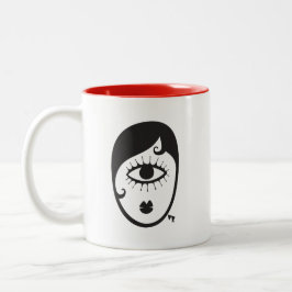 Girl Illustration Zweifarbige Tasse