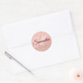 Girl Imitate Rose Gold Glitzer Mit Monogramm Runder Aufkleber (Umschlag)
