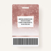 Girl Imitats Rose Gold Sequin Glitzer White Ombre Ausweis (Rückseite)