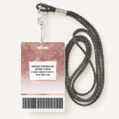 Girl Imitats Rose Gold Sequin Glitzer White Ombre Ausweis (Rückseite mit Schlüsselband)