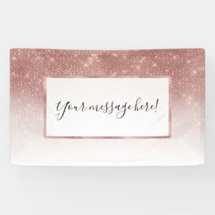 Girl Imitats Rose Gold Sequin Glitzer White Ombre Banner