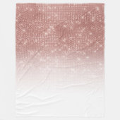Girl Imitats Rose Gold Sequin Glitzer White Ombre Fleecedecke (Vorderseite)