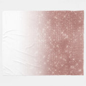 Girl Imitats Rose Gold Sequin Glitzer White Ombre Fleecedecke (Vorderseite (Horizontal))