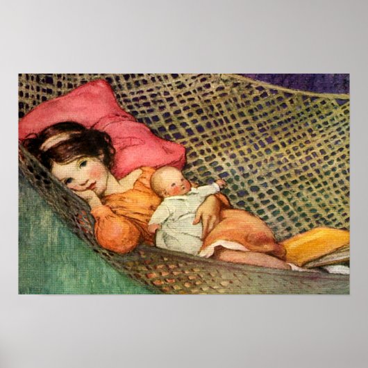 Girl in a Hammock by Jesse Willcox Smith Poster (Vorne)