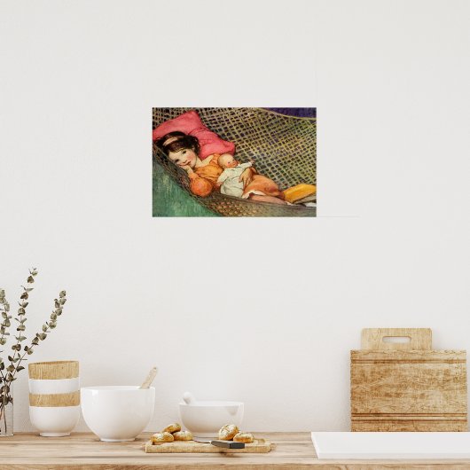 Girl in a Hammock by Jesse Willcox Smith Poster (Küche)