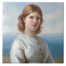 Girl in a White Silk Dress for Holy Communion