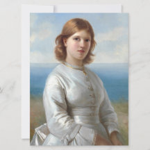 Girl in a White Silk Dress for Holy Communion