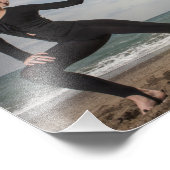 Girl in Beach in Black Spandex Kleidung Fotodruck (Ecke)