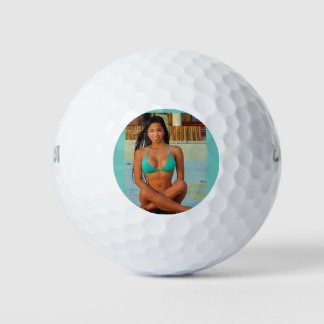 Girl in Bikini Golfballs Golfball