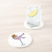 Girl in einem Martini-Untersetzer - Lil Red Getränkeuntersetzer (Seite)