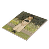 Girl in Garden Kate Greenaway Fliese (Seite)