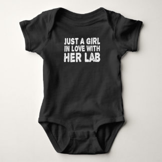 Girl In Love With Her Lab Labrador Retriever Baby Strampler
