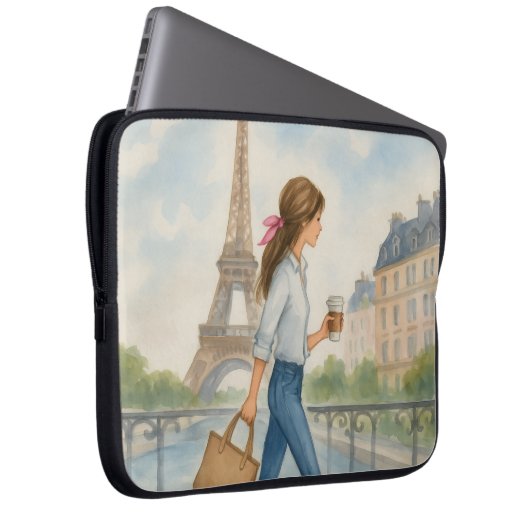 Girl in Paris Laptopschutzhülle (Vorne Rechts)