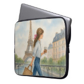 Girl in Paris Laptopschutzhülle (Vorderseite Links)