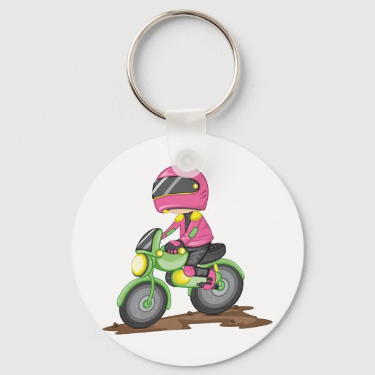 Girl in Pink Reiten - Schlüsselanhänger (Vorderseite)