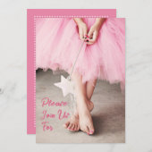 Girl in Pink Tutu Tanz Party Einladung (Vorne/Hinten)