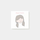 Girl in Ponytails To do lists Post-it Klebezettel (Vorderseite)