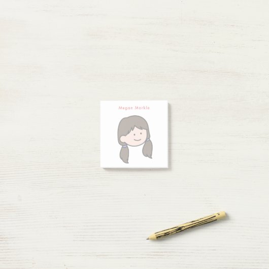 Girl in Ponytails To do lists Post-it Klebezettel (Auf Schreibtisch)