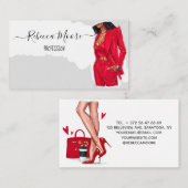 Girl in Red Anzug Business Card Visitenkarte (Vorne/Hinten)