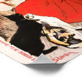 Girl in Red Dress Drink Milk Steinlen Poster (Ecke)