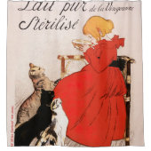Girl in Red Dress Drinking Milk Steinlen Poster Duschvorhang (Vorderseite)